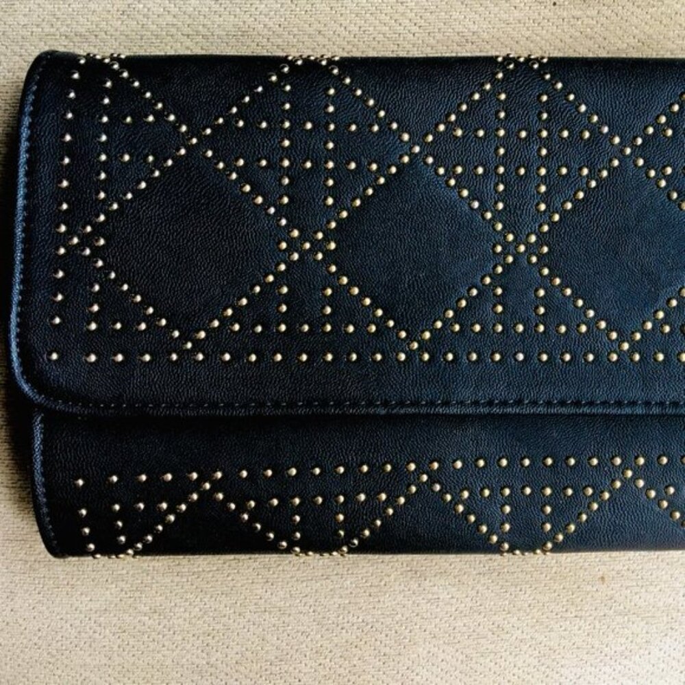 New Studded Black Envelope Statement Handbag - image 2